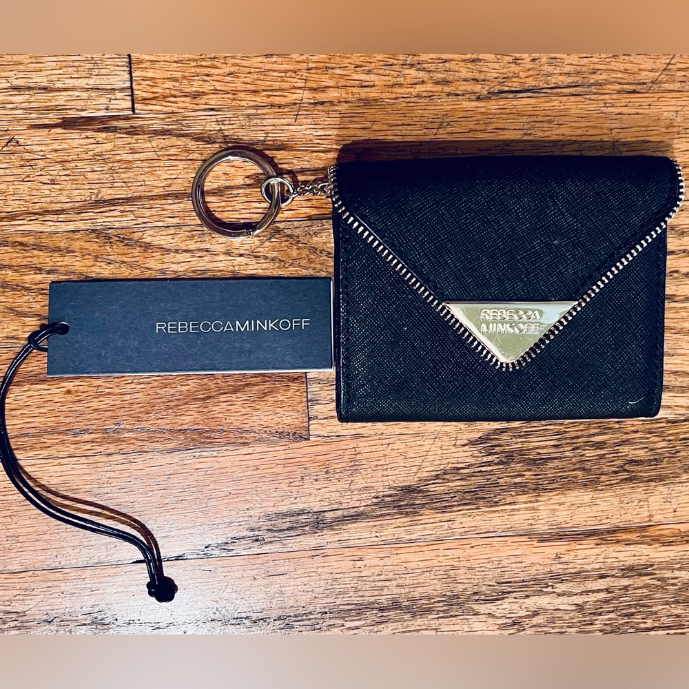 Rebecca Minkoff Black Card Holder/Walket with Keychain